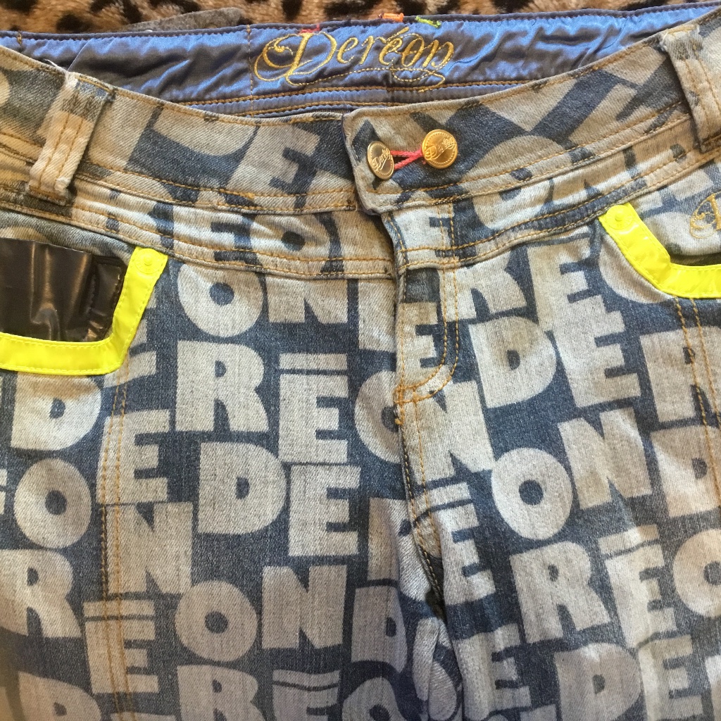 Unique Beyonc Dereon All Over Jeans Lapel Flap Needs Stitching Nice